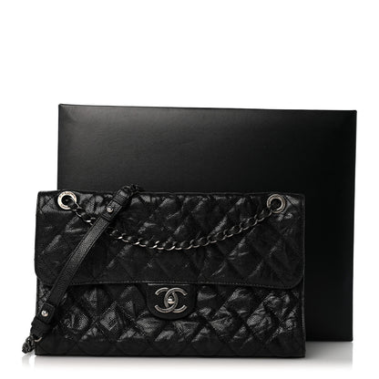 Chanel Crumpled Grained Calfskin Jumbo CC Crave Flap Black 12 of 12