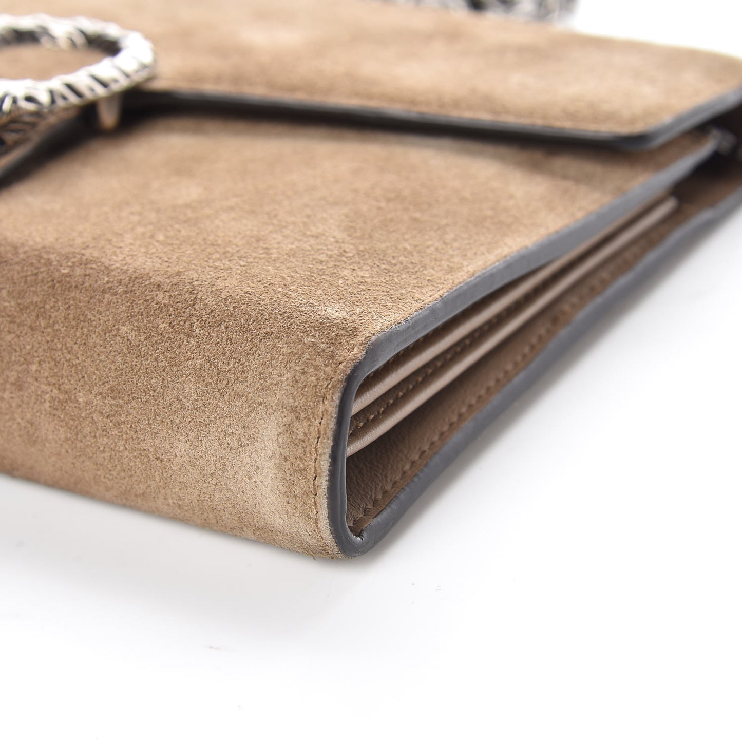 Suede Mini Dionysus Chain Wallet Beige