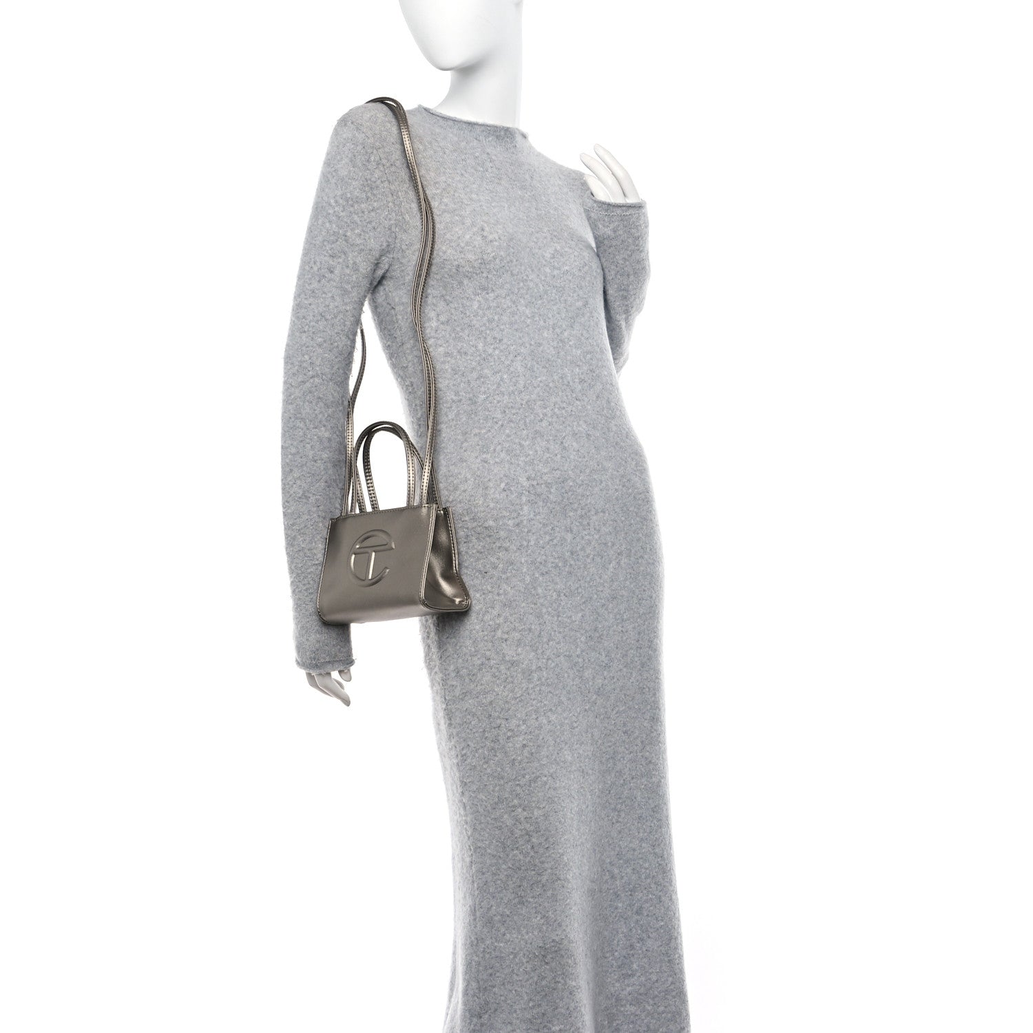 Telfar Metallic Vegan Leather Small Shopping Bag Bronze 2 of 9