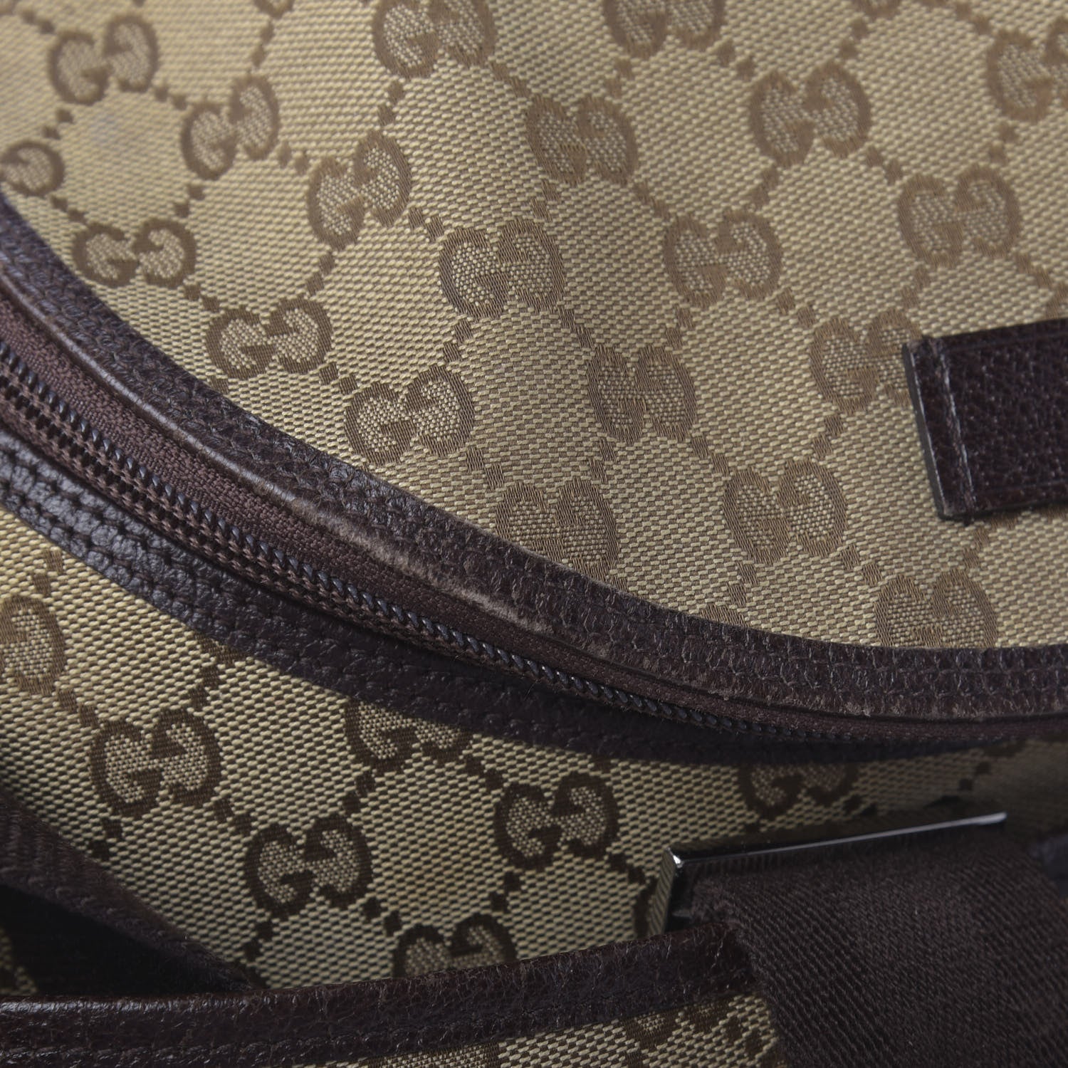 Gucci Monogram Natural Pigskin Large Diaper Bag Beige Ebony Cocoa Dark Chocolate 9 of 23