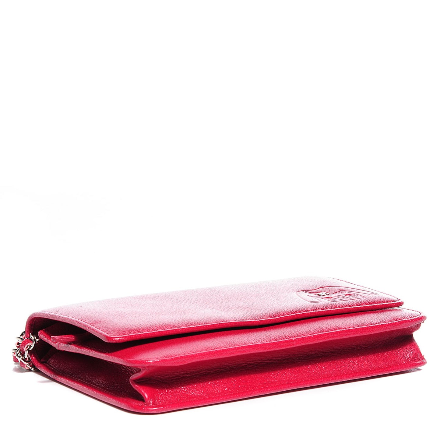 Goatskin Embossed Jacket Wallet On Chain WOC Red