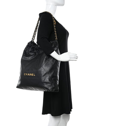 Chanel Shiny Calfskin Quilted Large Chanel 22 Black 3 of 23