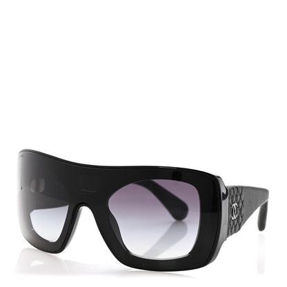 Chanel Lambskin Shield Quilted Sunglasses 71267 Black 1 of 7