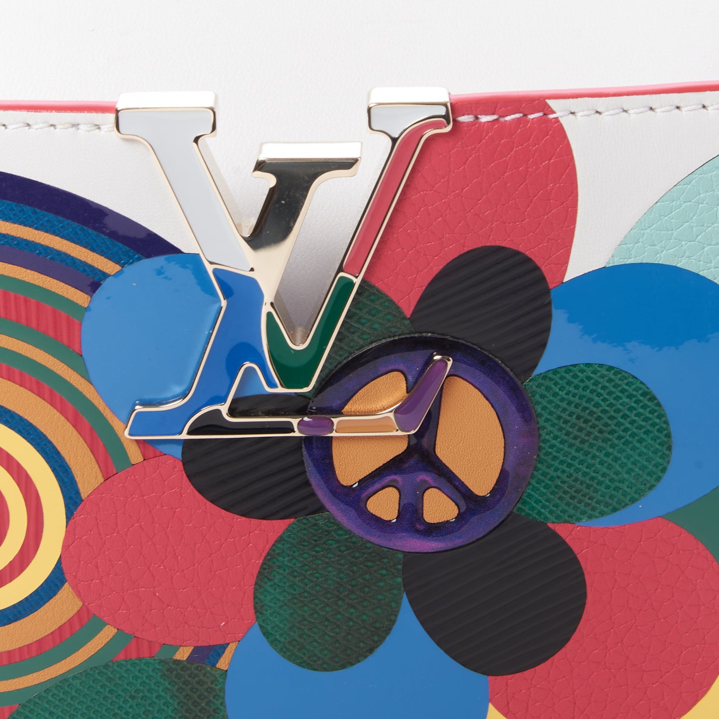 Lambskin Artycapucines MM Beatriz Milhazes Multicolor White