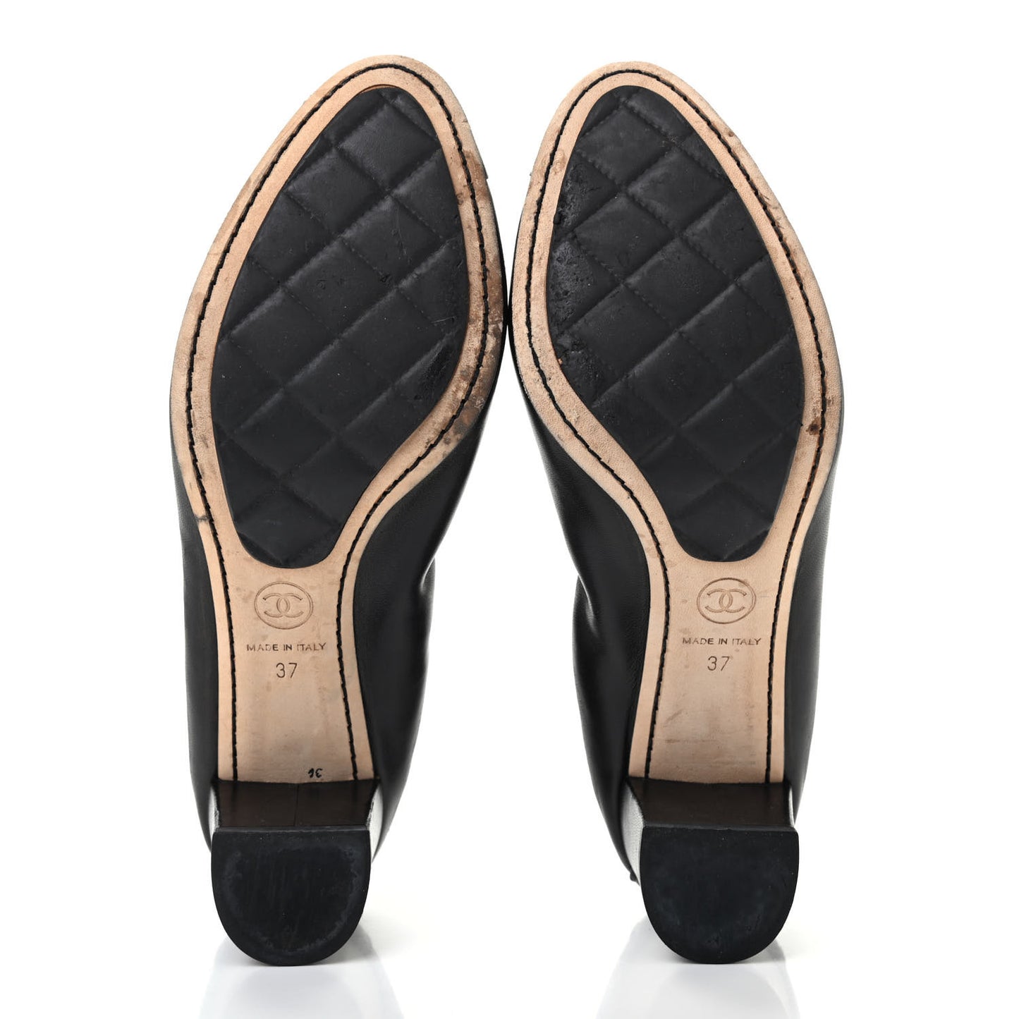 Lambskin Elastic Stretch Camellia Pumps 37 Black