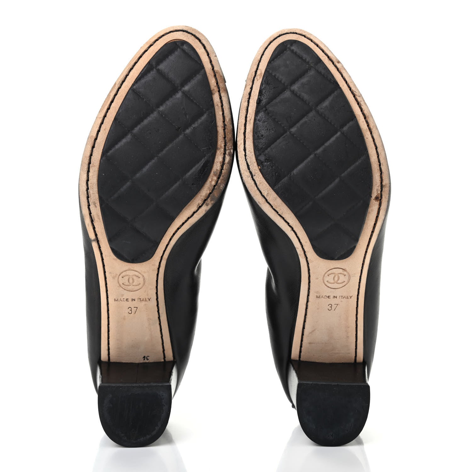 Chanel Lambskin Elastic Stretch Camellia Pumps 37 Black 5 of 12