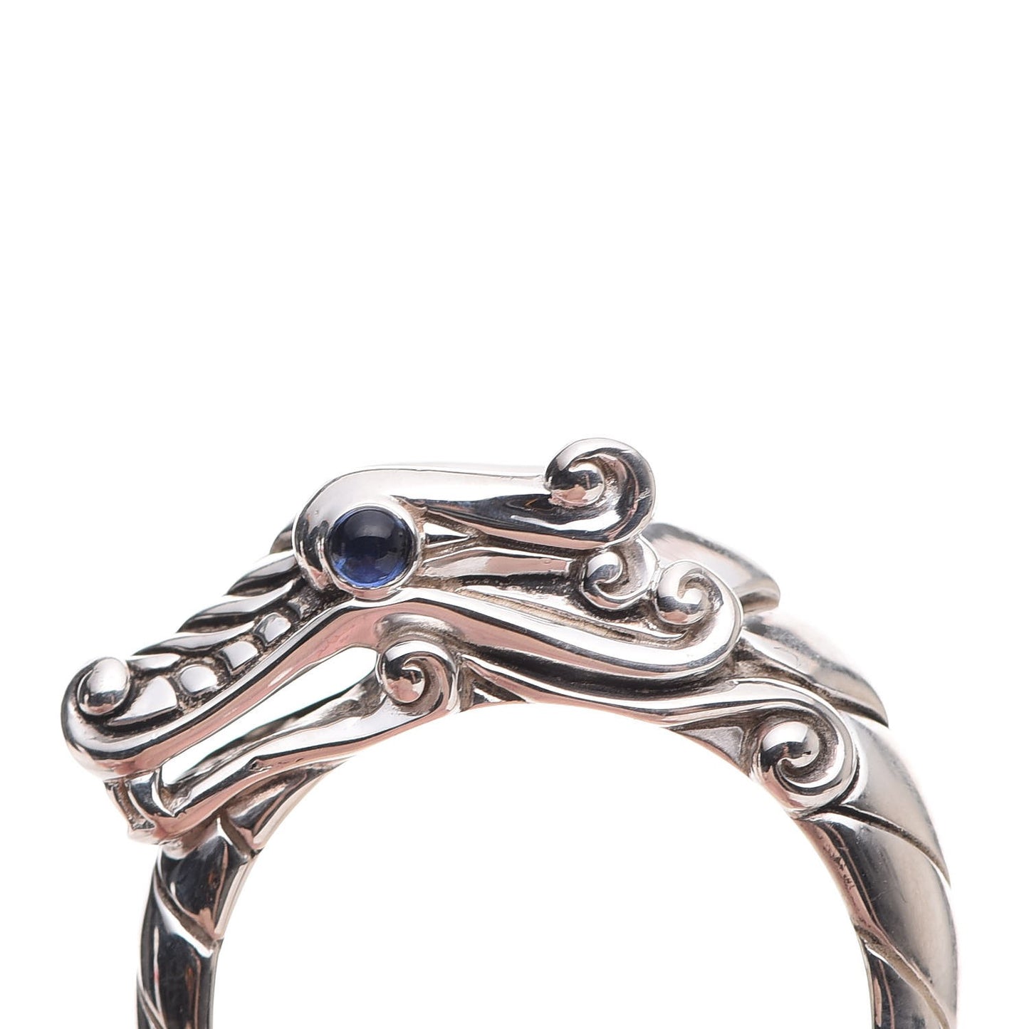 Sterling Silver Sapphire Naga Dragon Head Ring 60 9