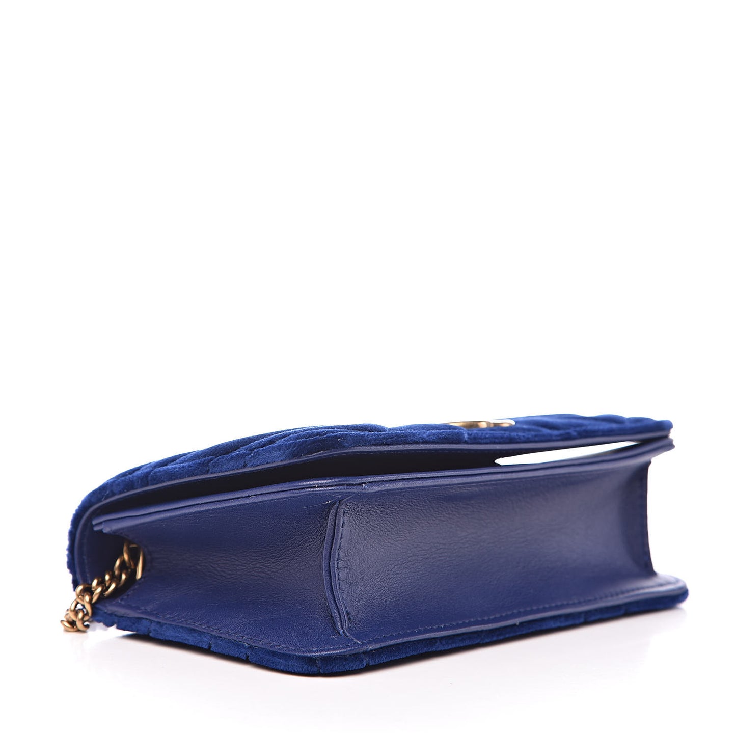 Velvet Matelasse GG Marmont Mini Bag Cobalt Blue