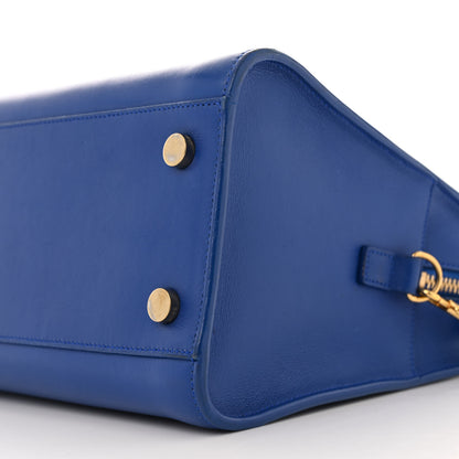 Saint Laurent Calfskin Small Monogram Cabas Blue Majorelle 10 of 15