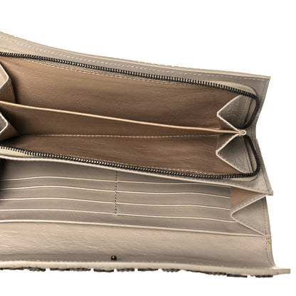 Bottega Veneta Nappa Intrecciato Perforated Studded Flower Continental Flap Wallet Light Beige 5 of 15