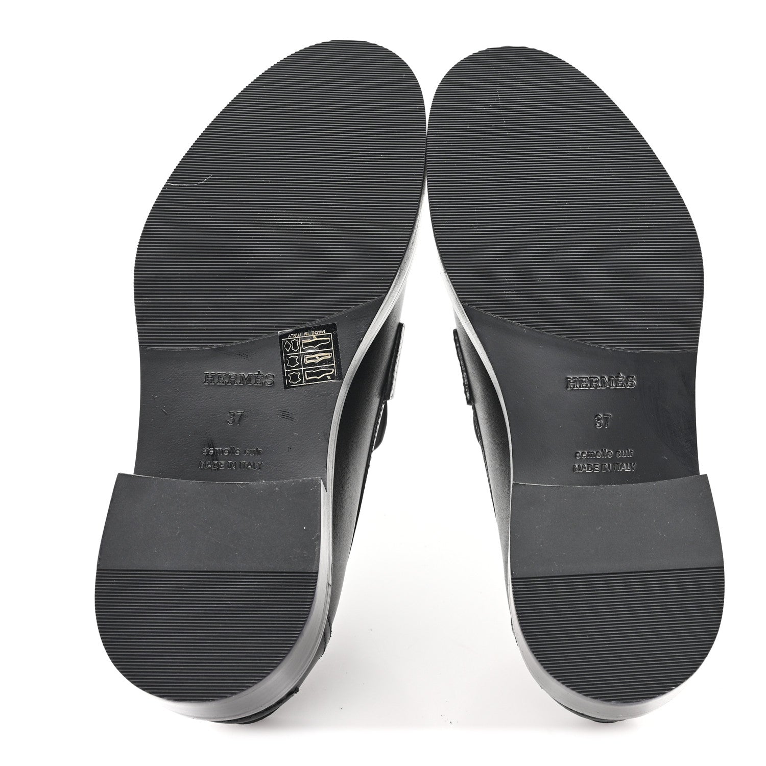 Hermes Calfskin Womens Hot Loafer 37 Black 6 of 10