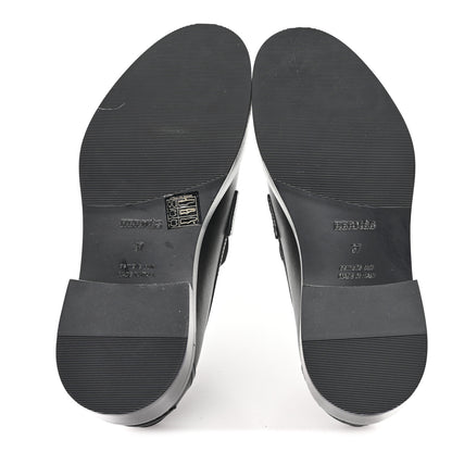 Hermes Calfskin Womens Hot Loafer 37 Black 6 of 10