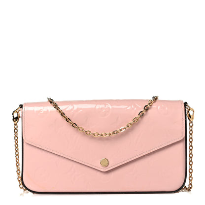 Louis Vuitton Vernis Felicie Chain Wallet Rose Ballerine 1 of 8