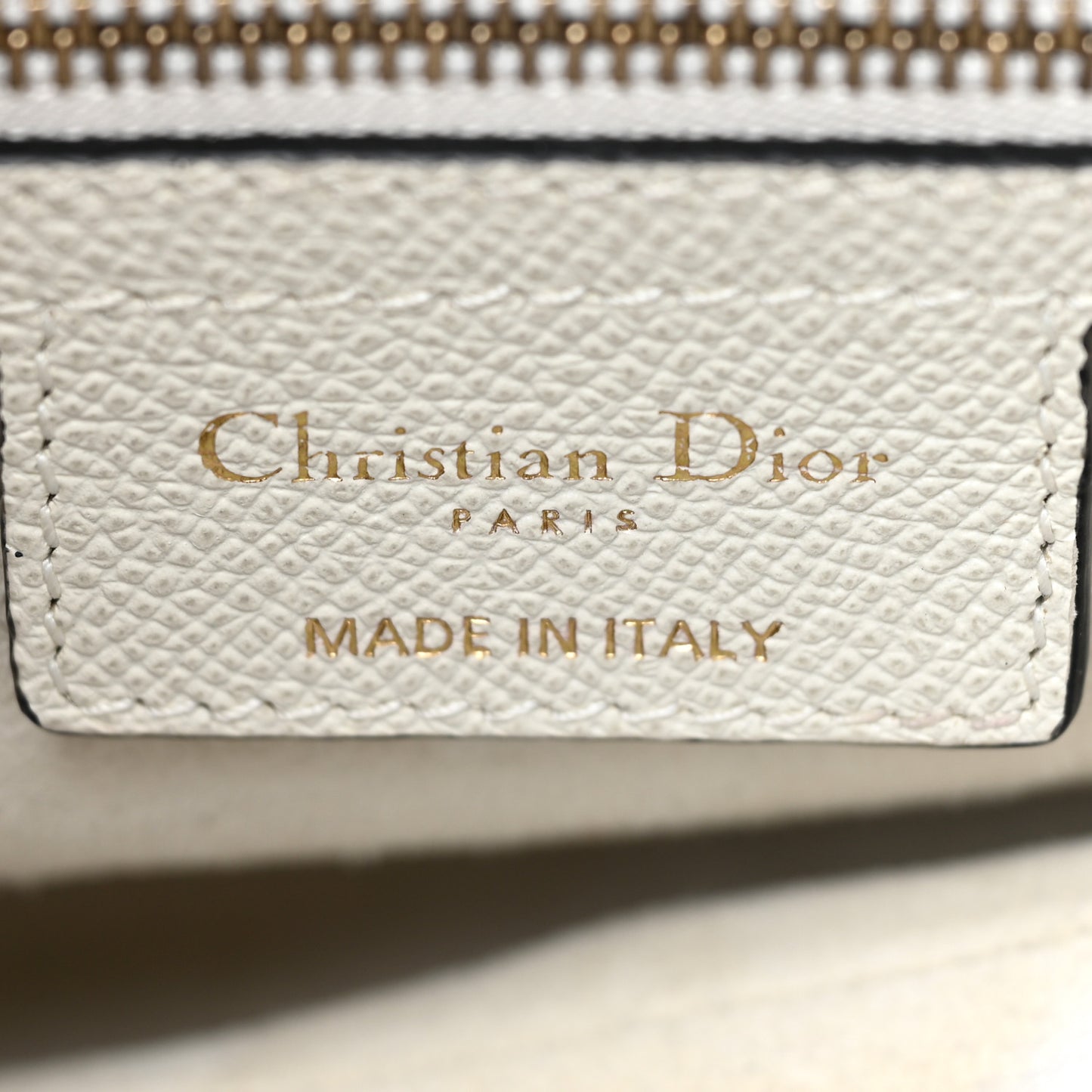Grained Calfskin Saddle Bag White