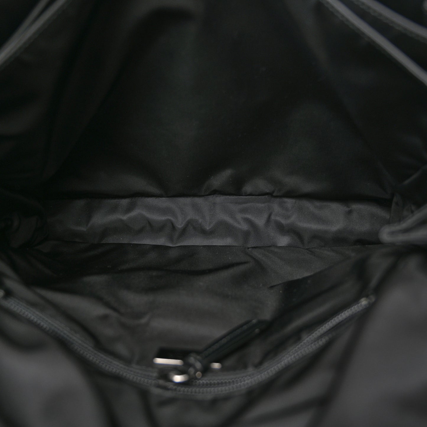 Re-Nylon Vitello Padded Large Flap Shoulder Bag Black