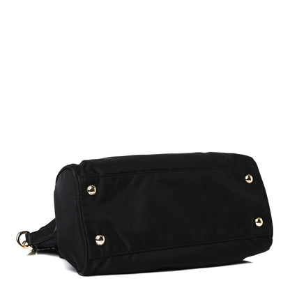 Prada Nylon Soft Calfskin Tote Black 4 of 12