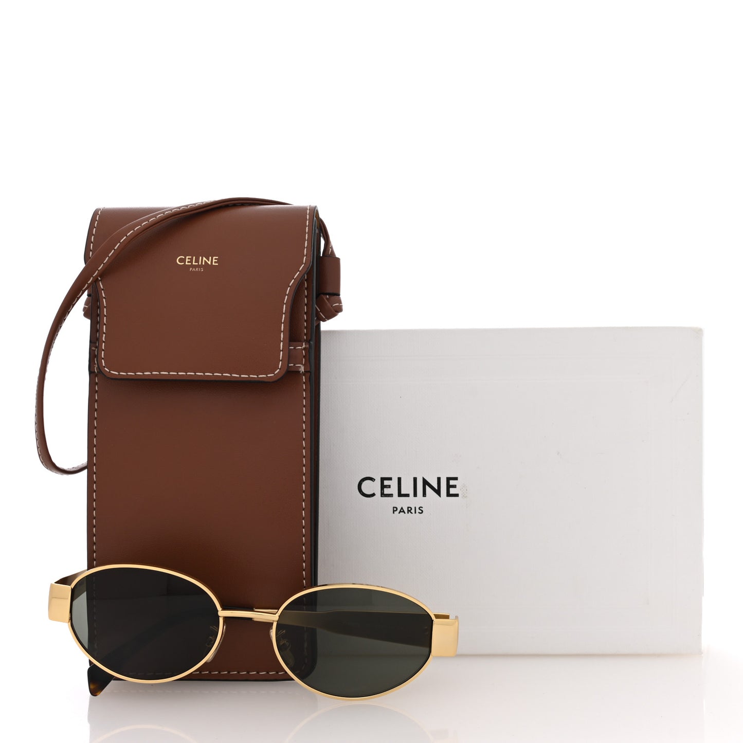 Metal Triomphe 01 Sunglasses CL40235U Gold Green