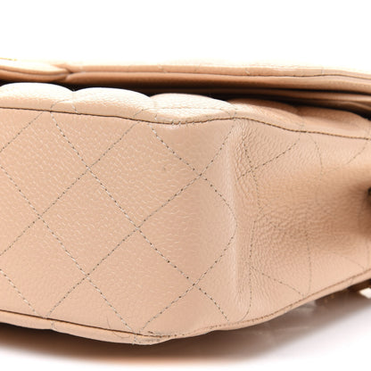 Chanel Caviar Quilted Medium Double Flap Beige 10 of 14