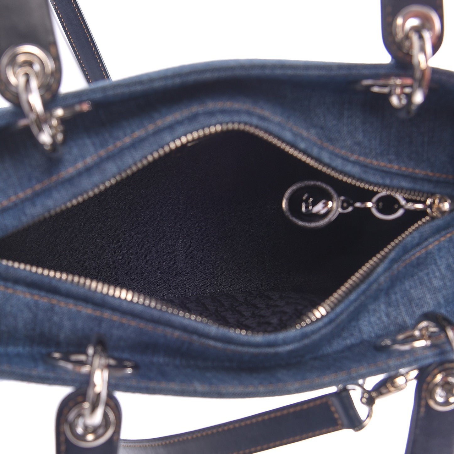 Denim Crystal Medium Lady Dior Blue