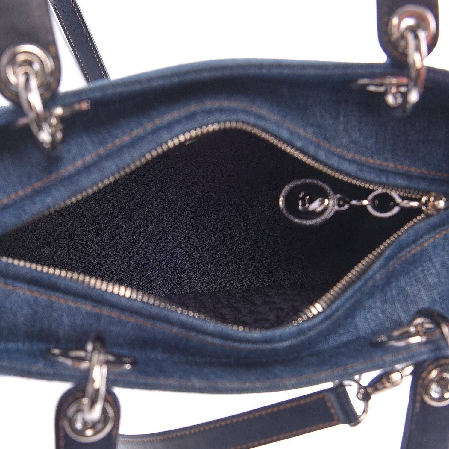 Christian Dior Denim Crystal Medium Lady Dior Blue 5 of 9
