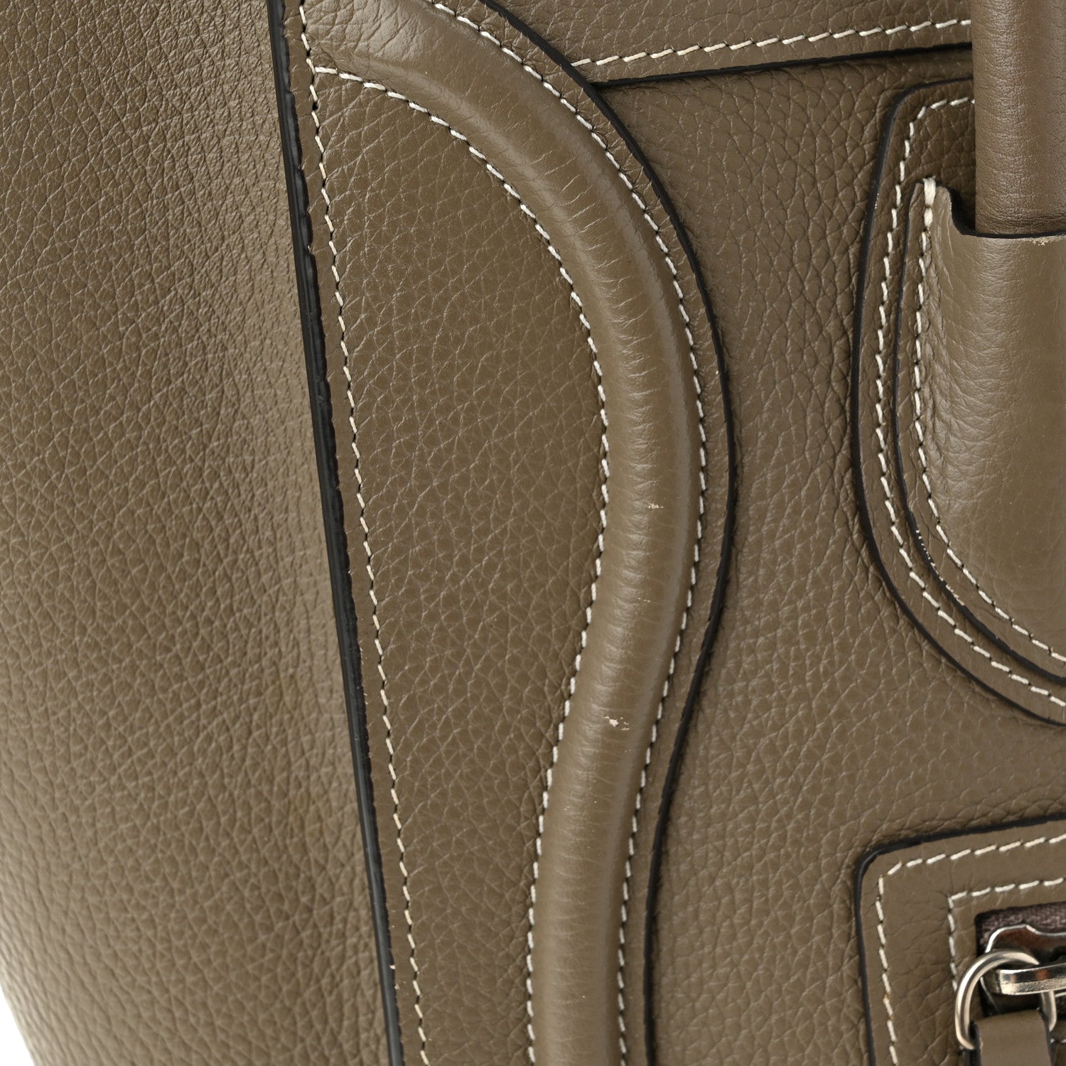 Celine Drummed Calfskin Micro Luggage Souris 12 of 15