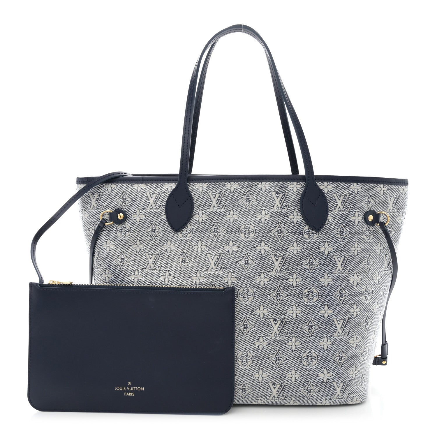 Louis Vuitton Monoglam Neverfull MM Blue 3 of 12