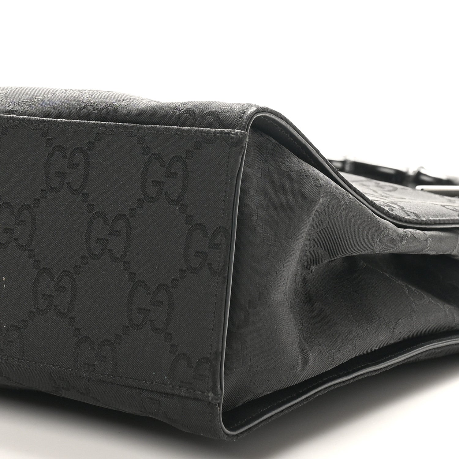 Gucci Nylon Monogram Bamboo Handle Bag Black 10 of 10