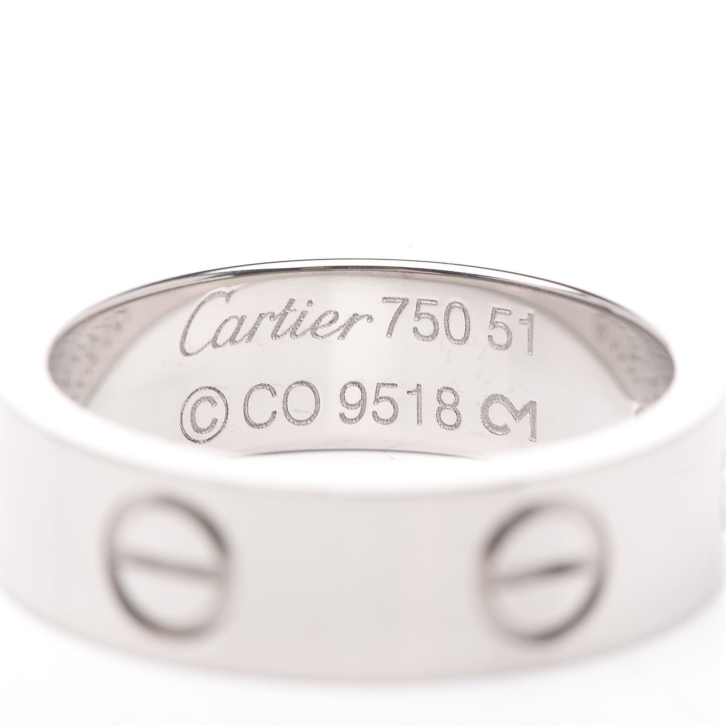 18K White Gold 5.5mm LOVE Ring 51 5.75