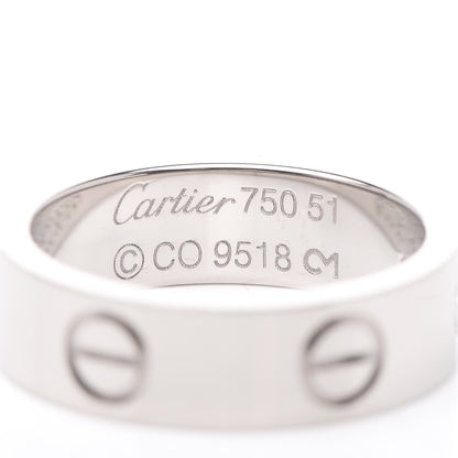 Cartier 18K White Gold 5.5mm LOVE Ring 51 5.75 4 of 5
