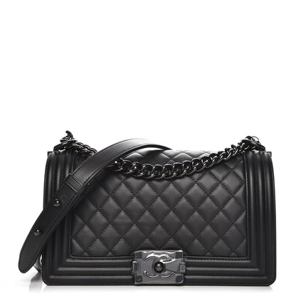 Chanel Calfskin Quilted Medium Boy Flap So Black 1 of 8