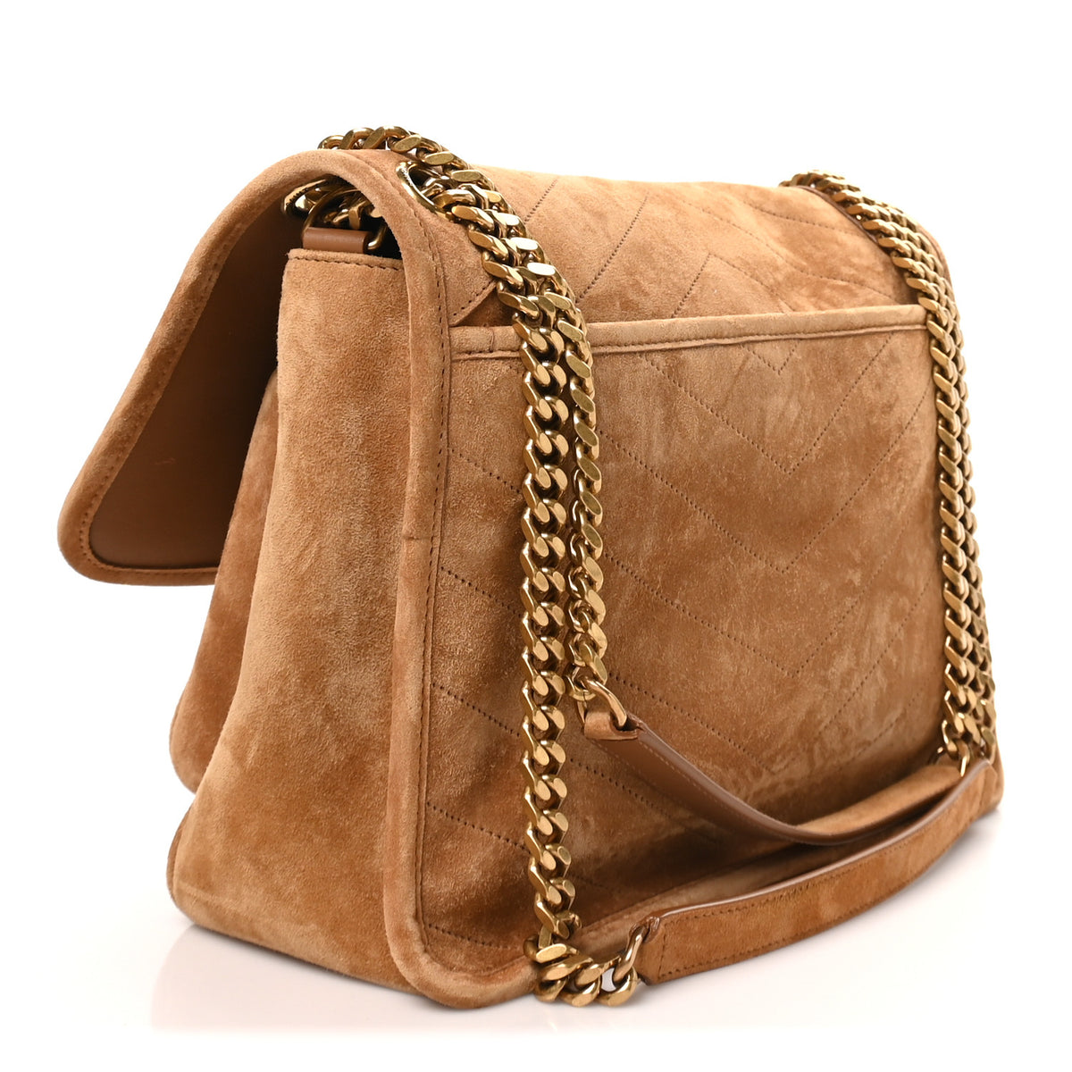 Saint Laurent Suede Monogram Medium Niki Chain Satchel Cinnamon 3 of 10