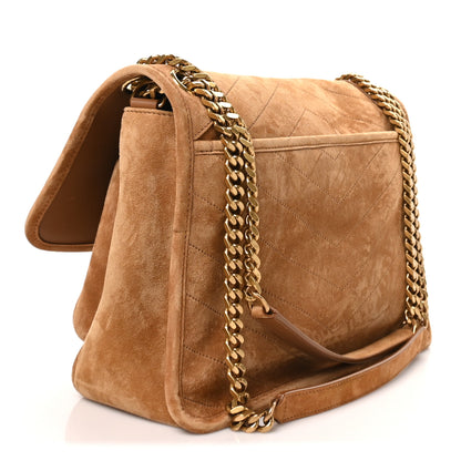 Saint Laurent Suede Monogram Medium Niki Chain Satchel Cinnamon 3 of 10