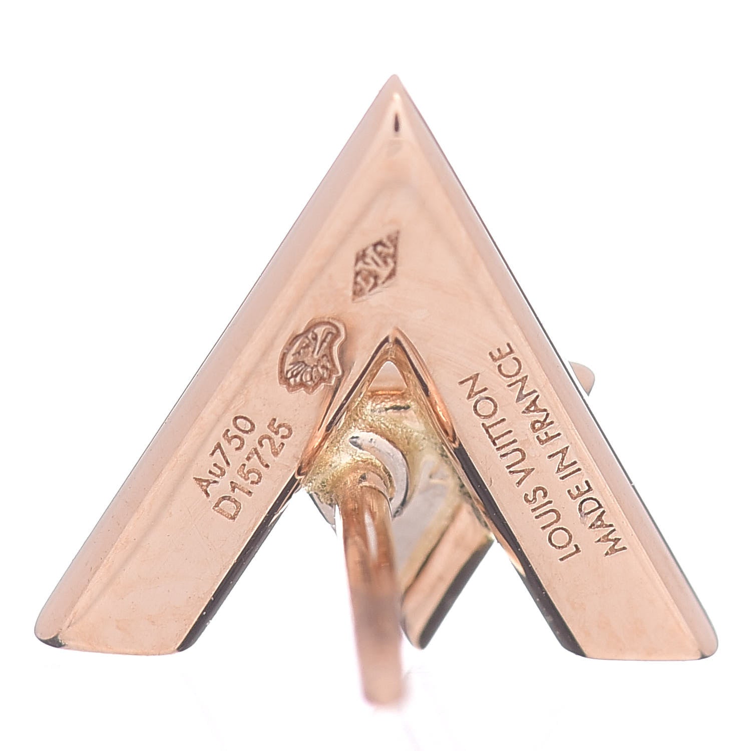 Louis Vuitton 18K Pink Gold Diamond LV Volt Single Stud Earring 4 of 5