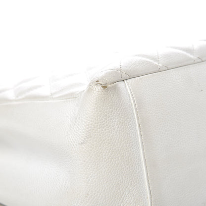 Chanel Caviar Quilted Grand Shopping Tote GST White 9 of 27