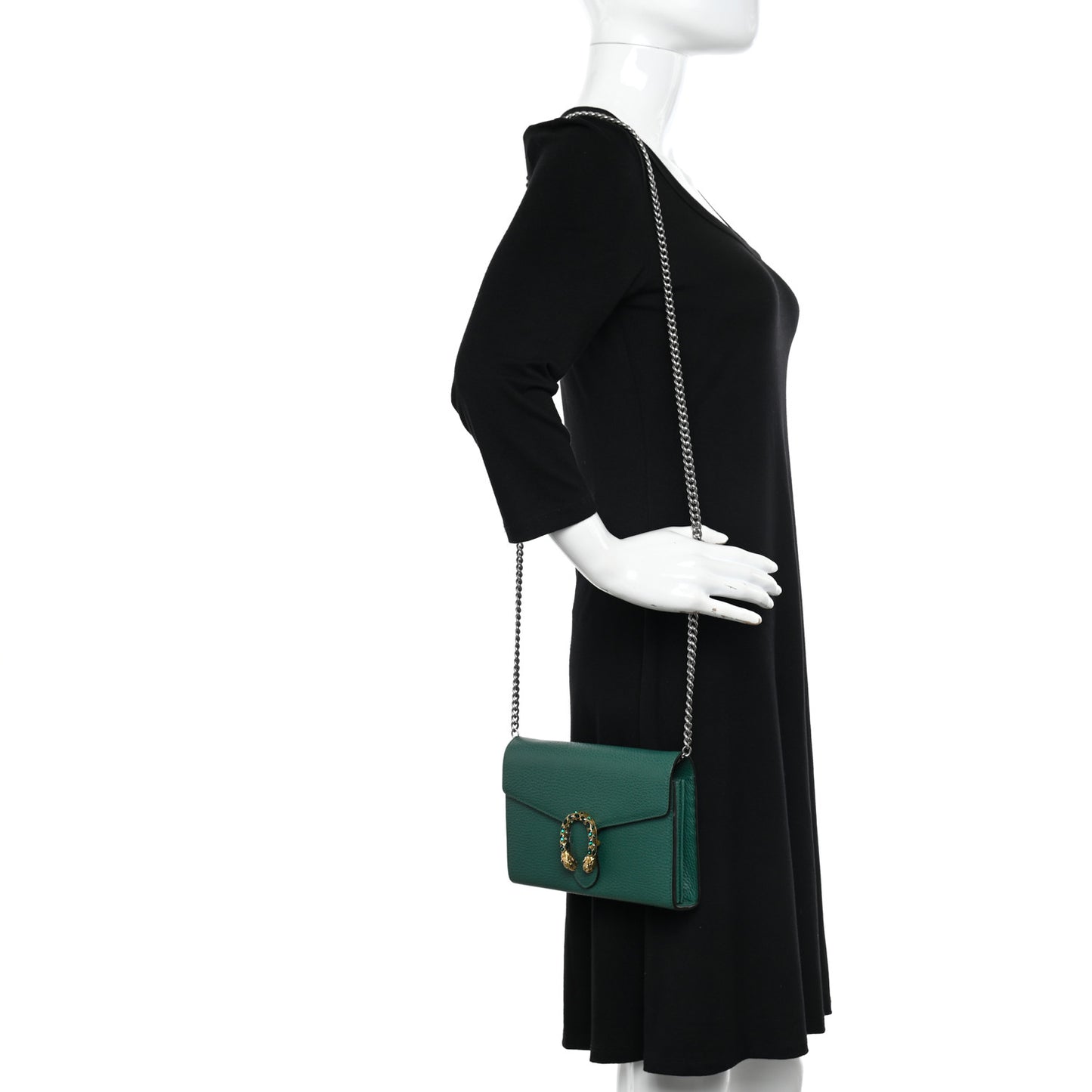 Calfskin Mini Dionysus Chain Wallet Emerald