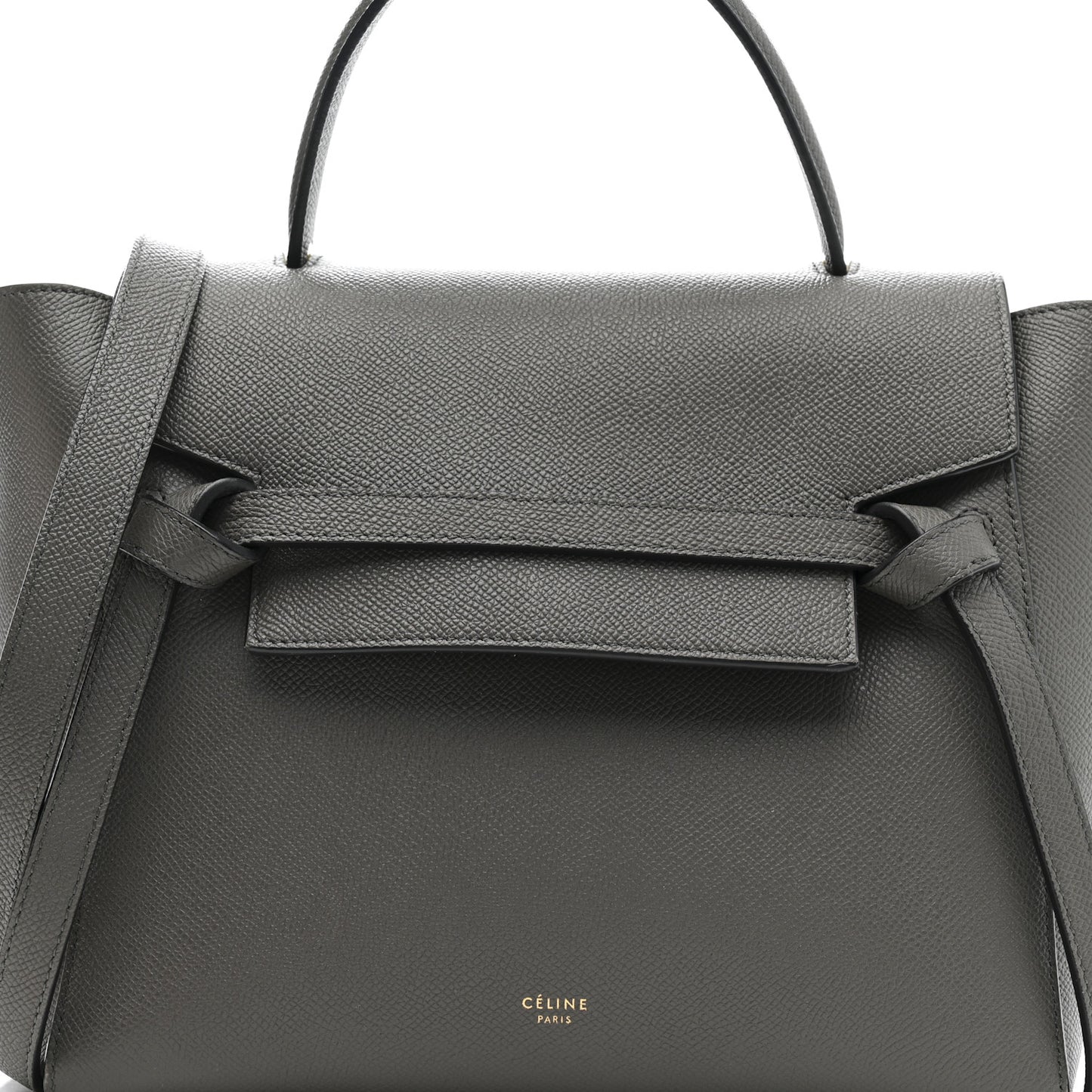 Baby Grained Calfskin Micro Belt Bag Grey