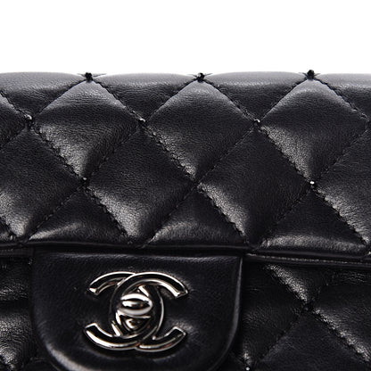 Chanel Lambskin Beaded Quilted Extra Mini Square Flap Black 11 of 15