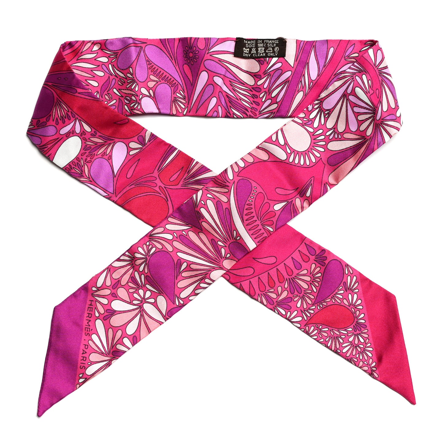 Silk Millefleurs Du Mexique Twilly Fuchsia Mauve Rose