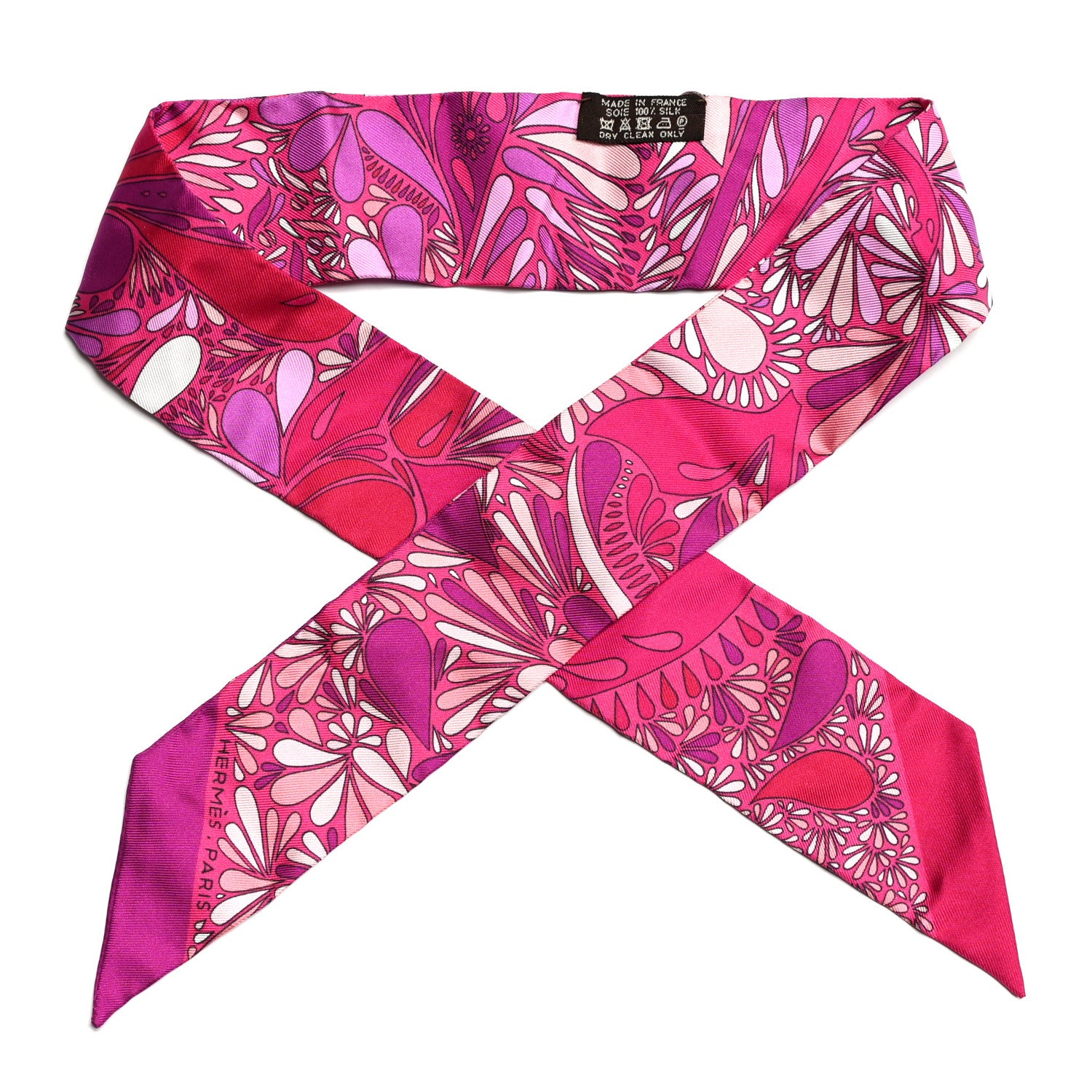 Hermes Silk Millefleurs Du Mexique Twilly Fuchsia Mauve Rose 1 of 4