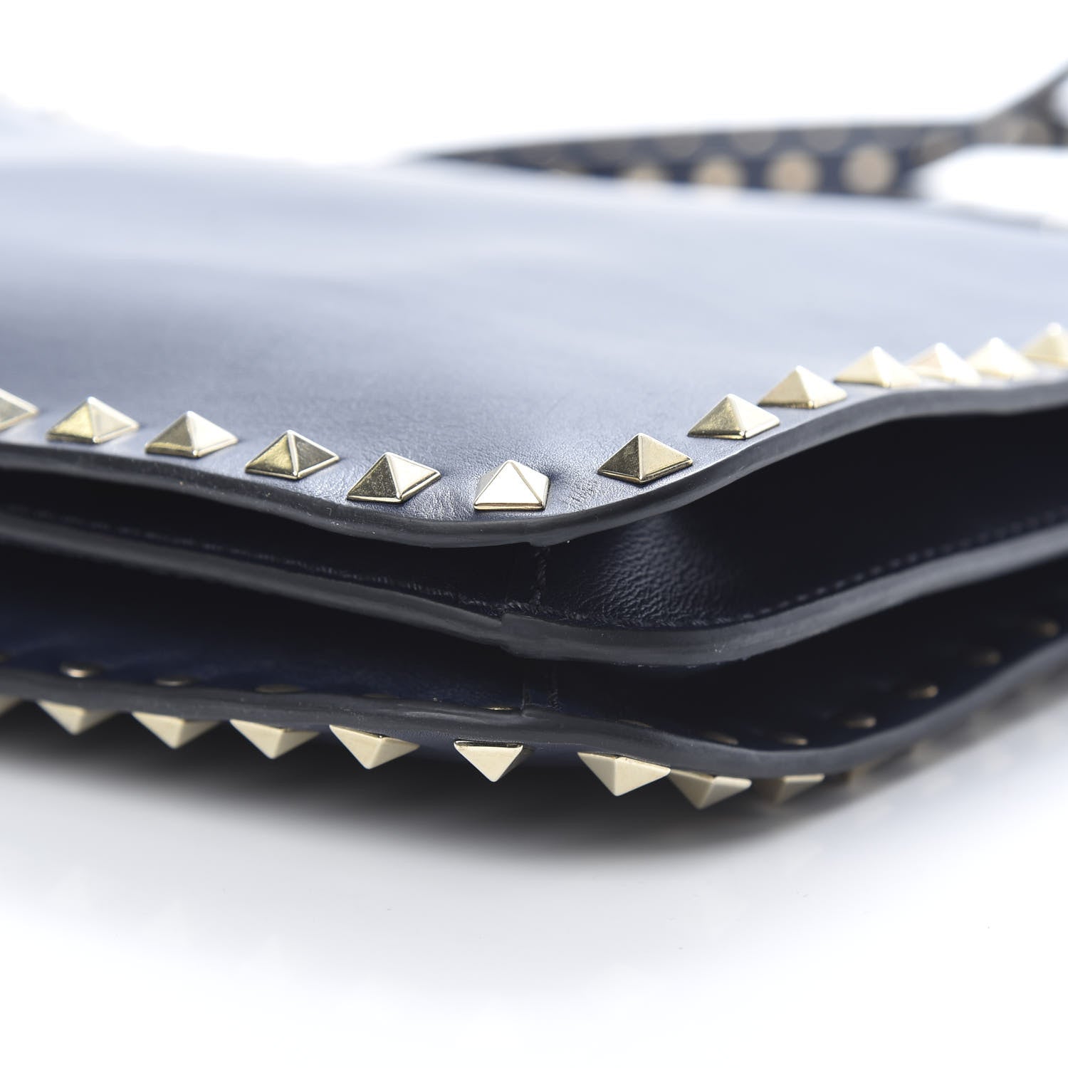 Valentino Garavani Vitello Rockstud Flip-Lock Shoulder Bag Marine 9 of 13