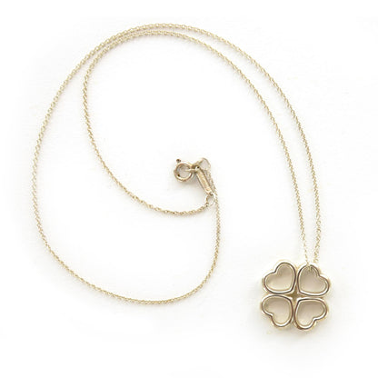 Tiffany Sterling Silver Four Heart Clover Pendant Necklace 1 of 5