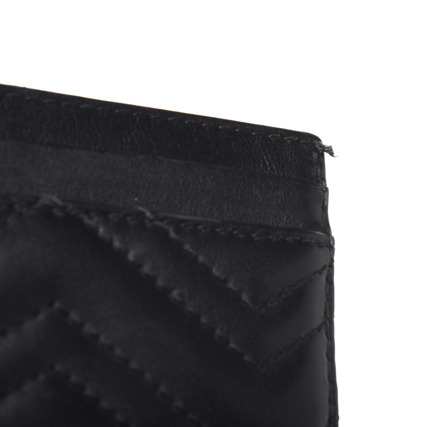 Calfskin Matelasse GG Marmont Card Holder Black