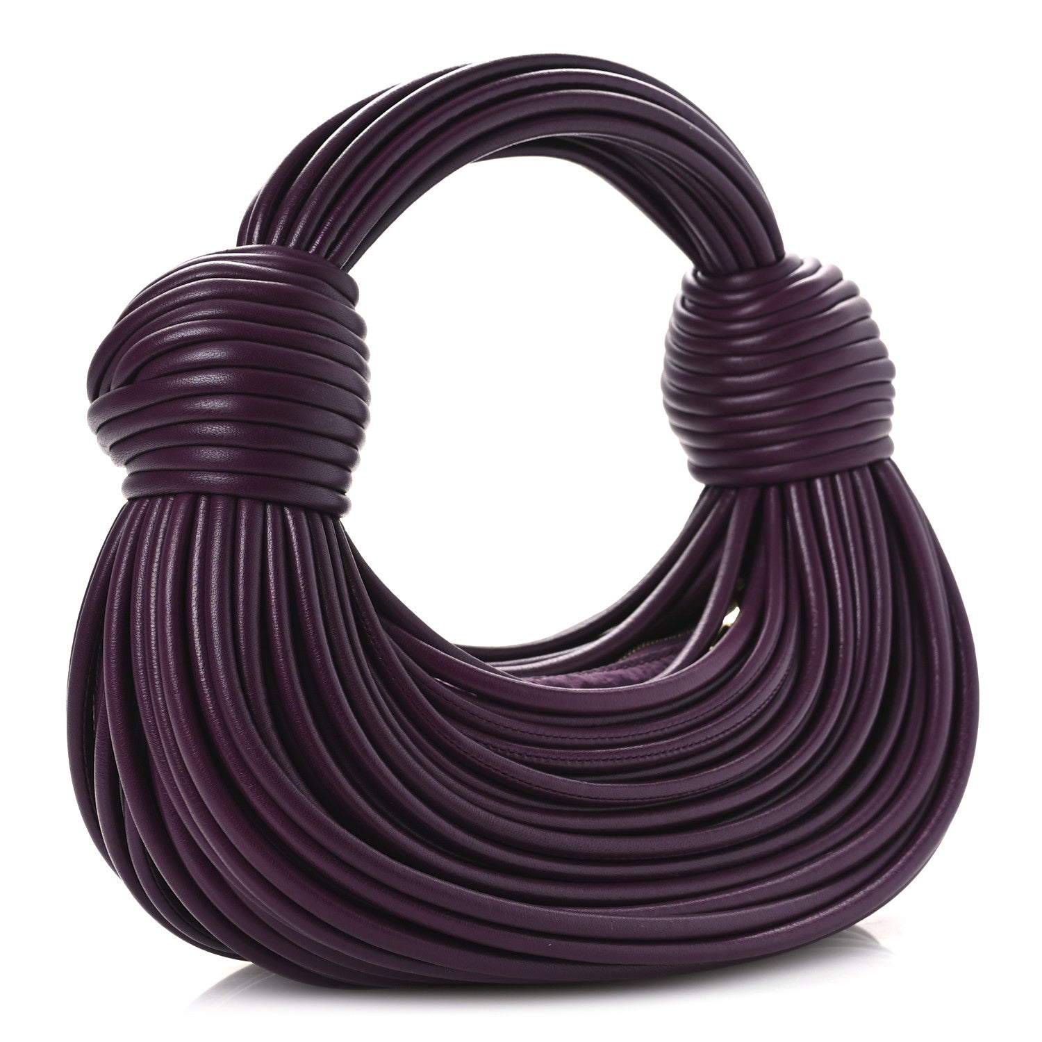 Bottega Veneta Nappa Mini Tubular Double Knot Grape 3 of 10
