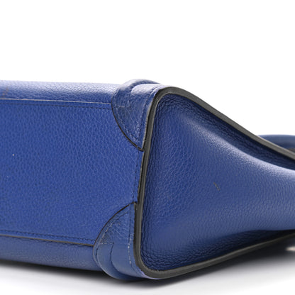 Celine Drummed Calfskin Nano Luggage Indigo 21 of 21