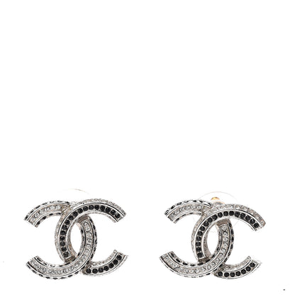 Chanel Baguette Crystal CC Earrings Silver 1 of 7