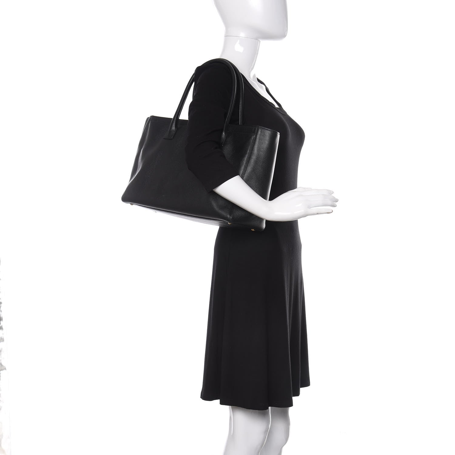 Chanel Calfskin Cerf Executive Shopper Tote Black 2 of 10