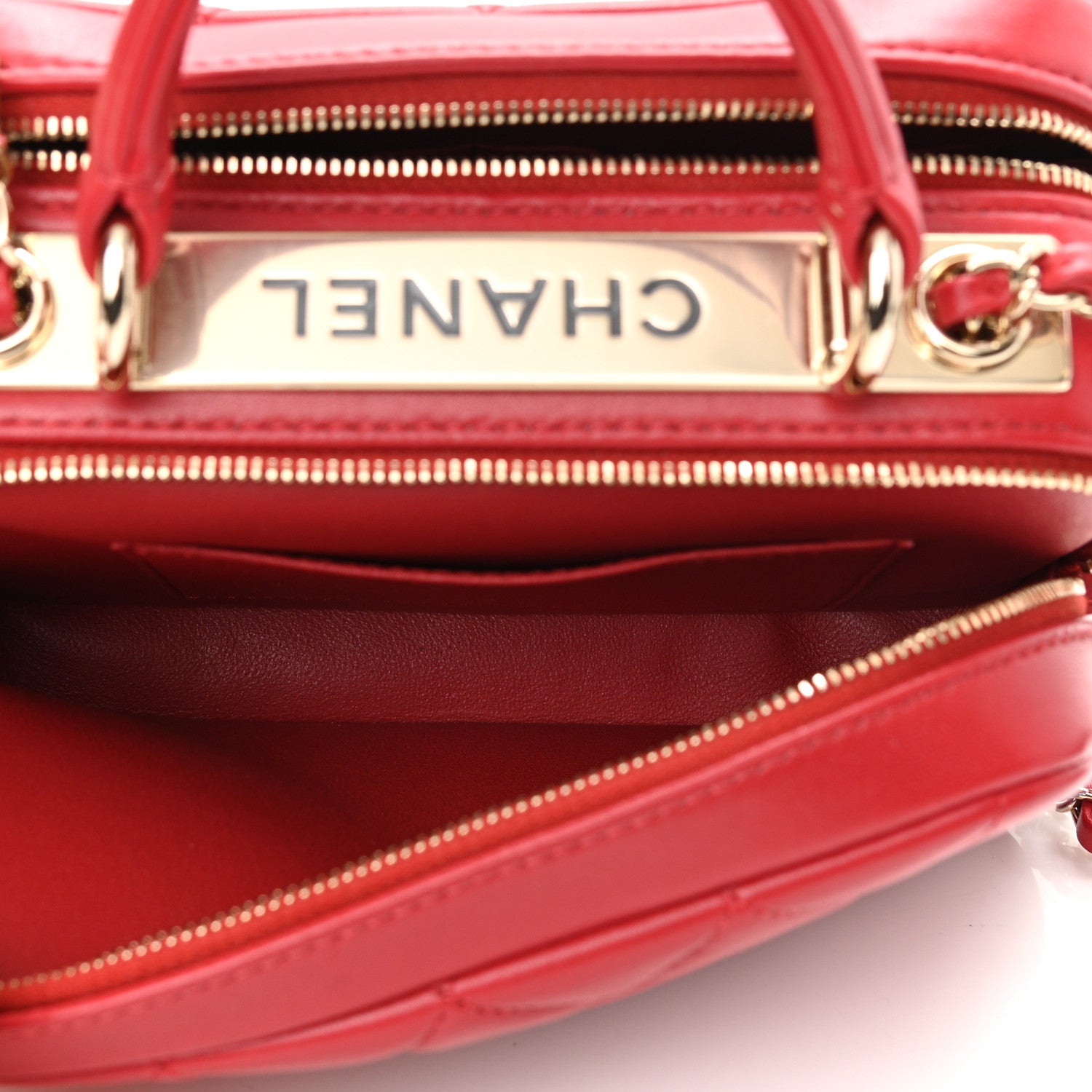 Chanel Lambskin Quilted Small Trendy CC Bowling Bag Red 6 of 9