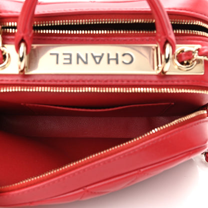 Chanel Lambskin Quilted Small Trendy CC Bowling Bag Red 6 of 9