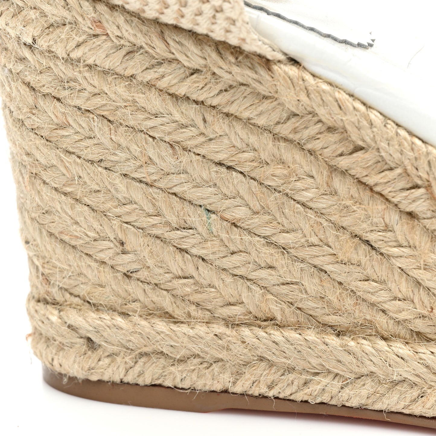Calfskin Crocodile Embossed Amelia 90 Espadrille Wedges 39 White