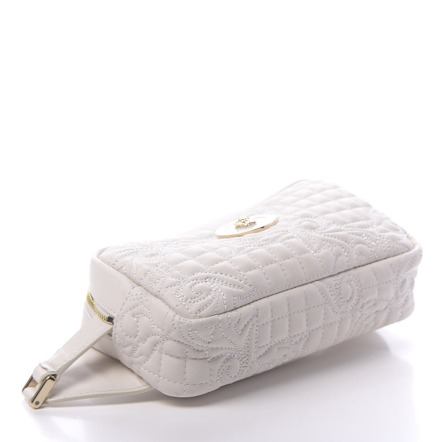 Nappa Barocco Quilted Vanitas Medea Belt Bag White